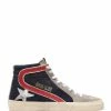 Golden Goose Baskets Homme Slide Cuir Bleu Médiéval Taupe Rouge -Golden Goose-boutique golde49249 pck20230227 1