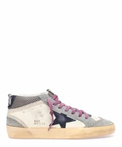 Golden Goose Baskets Homme Mid Star Cuir Beige Gris Bleu