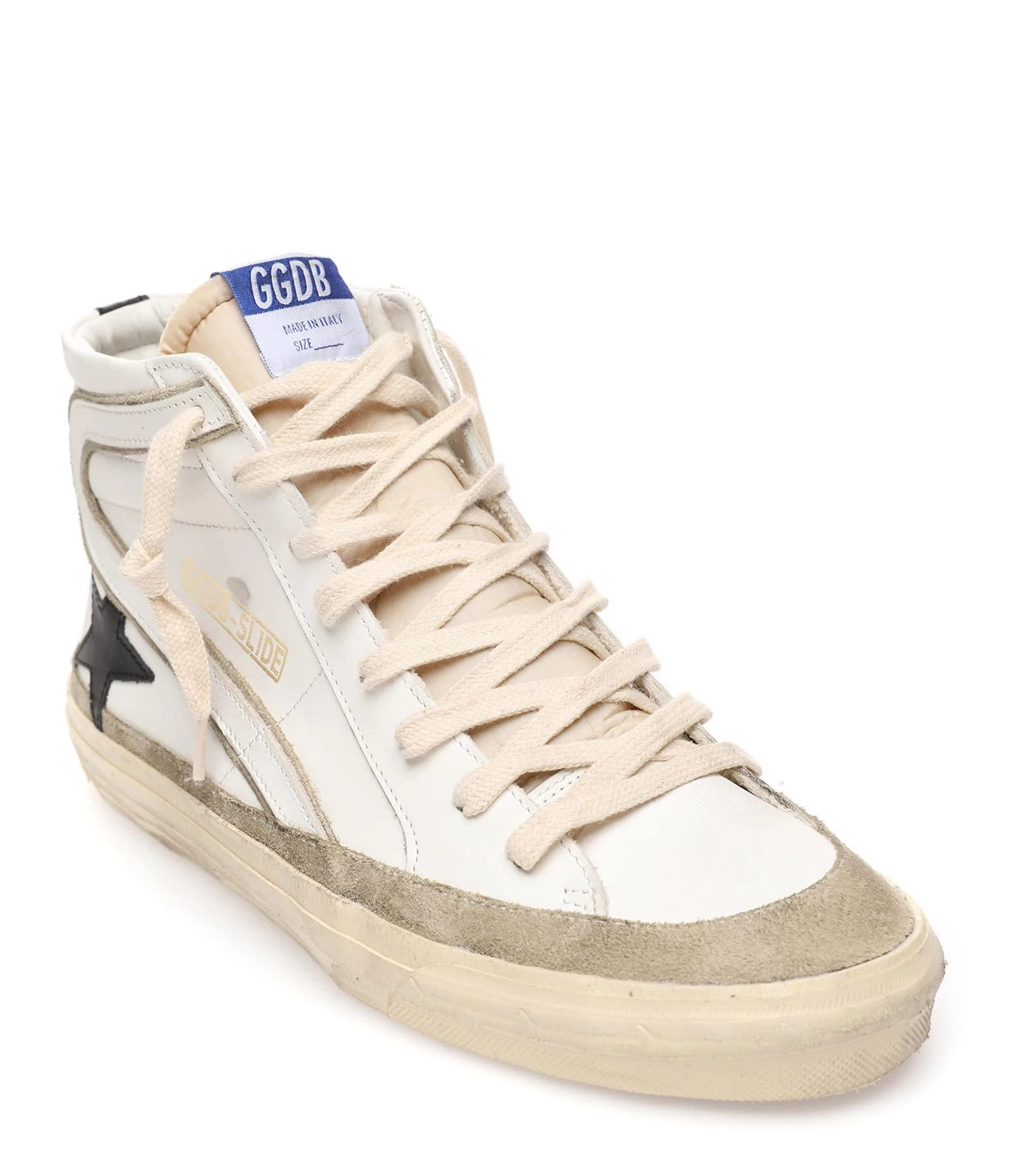 Golden Goose Baskets Homme Slide Cuir Blanc Noir 5 Golden Goose Baskets Homme Slide Cuir Blanc Noir – Image 3