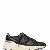 Golden Goose Baskets Homme Running Cuir Noir Argenté