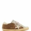 Golden Goose Baskets Superstar Cuir Léopard Marron Ivoire