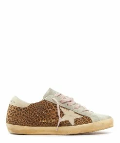 Golden Goose Baskets Superstar Cuir Léopard Marron Ivoire