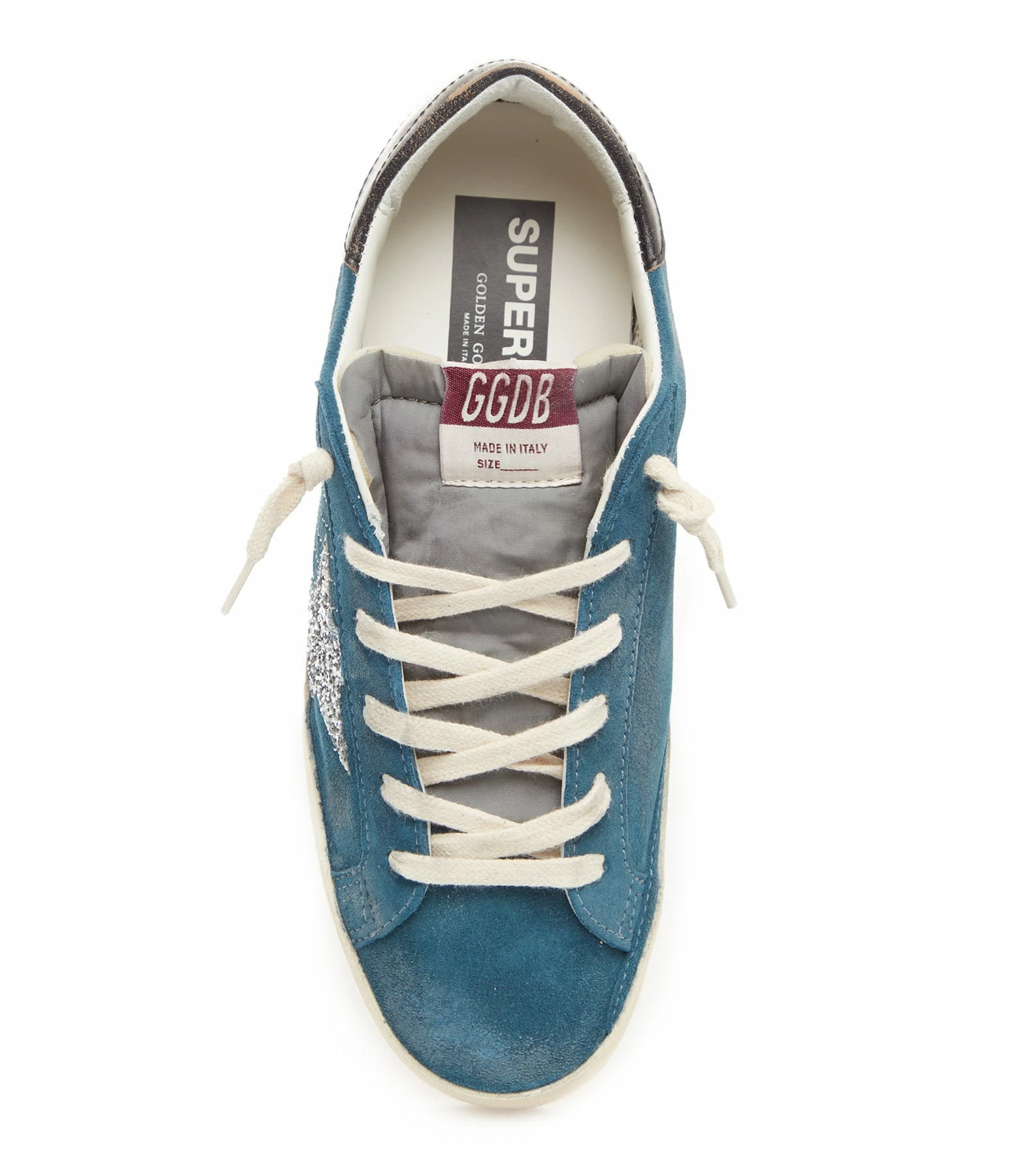 Golden Goose Baskets Superstar Cuir Bleu Argenté Noir 4 Golden Goose Baskets Superstar Cuir Bleu Argenté Noir – Image 2