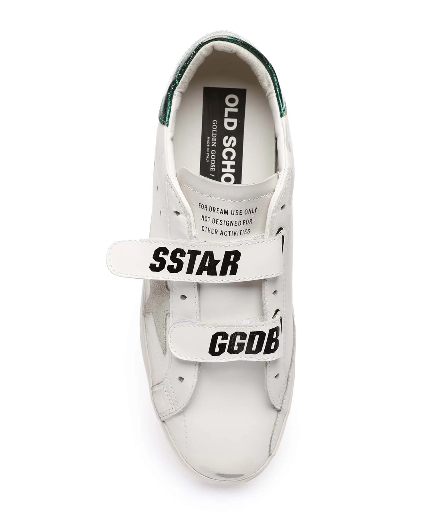 Golden Goose Baskets Old School Cuir Blanc Gris Émeraude 4 Golden Goose Baskets Old School Cuir Blanc Gris Émeraude – Image 2