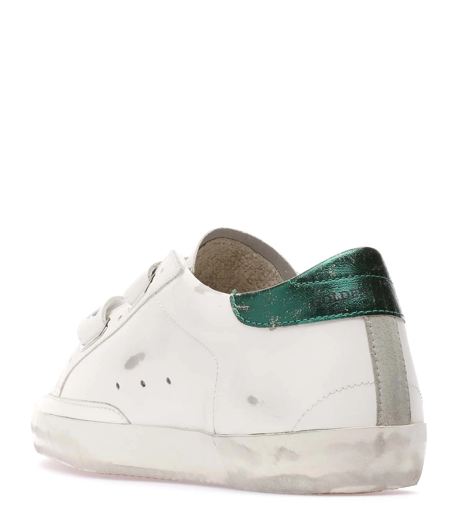 Golden Goose Baskets Old School Cuir Blanc Gris Émeraude 5 Golden Goose Baskets Old School Cuir Blanc Gris Émeraude – Image 3