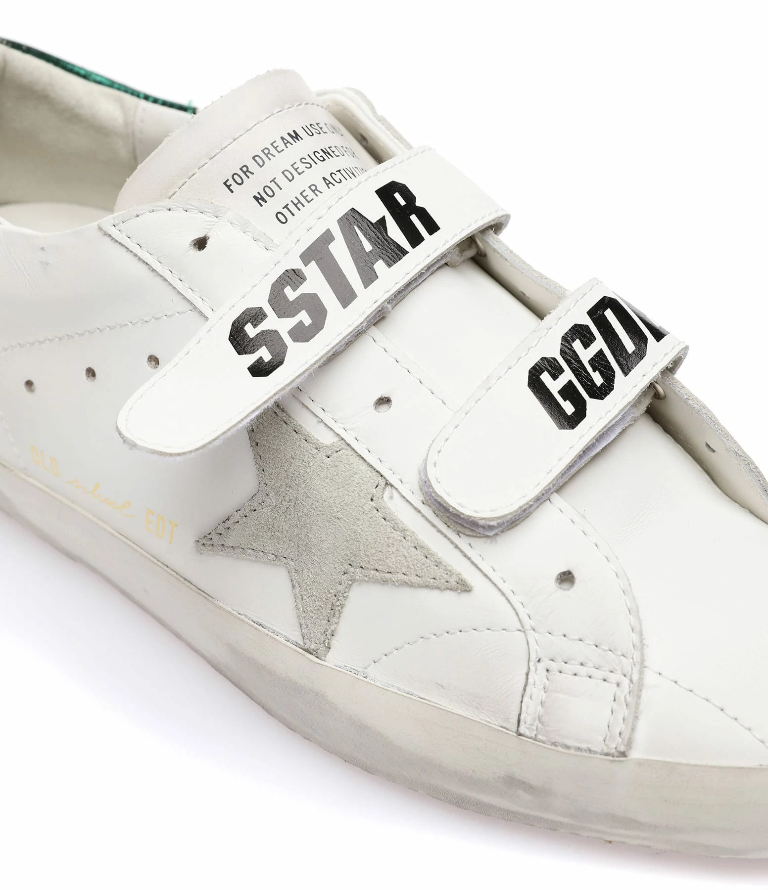 Golden Goose Baskets Old School Cuir Blanc Gris Émeraude 6 Golden Goose Baskets Old School Cuir Blanc Gris Émeraude – Image 4