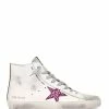 Golden Goose Baskets Francy Cuir Blanc Fuchsia Noir