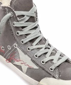 Golden Goose Baskets Francy Cuir Gris Charbon Gris Rouge -Golden Goose-boutique golde49309 pck20230202 4