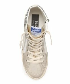 Golden Goose Baskets Slide Cuir Glitter Blanc Marbre -Golden Goose-boutique golde49311 pck20221229 2