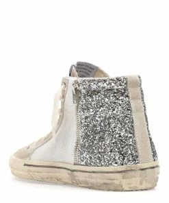 Golden Goose Baskets Slide Cuir Glitter Blanc Marbre -Golden Goose-boutique golde49311 pck20221229 4