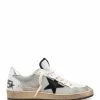 Golden Goose Baskets Ball Star Cuir Argenté Noir -Golden Goose-boutique golde49313 pck20230203 1