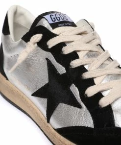 Golden Goose Baskets Ball Star Cuir Argenté Noir -Golden Goose-boutique golde49315 pck20230126 4