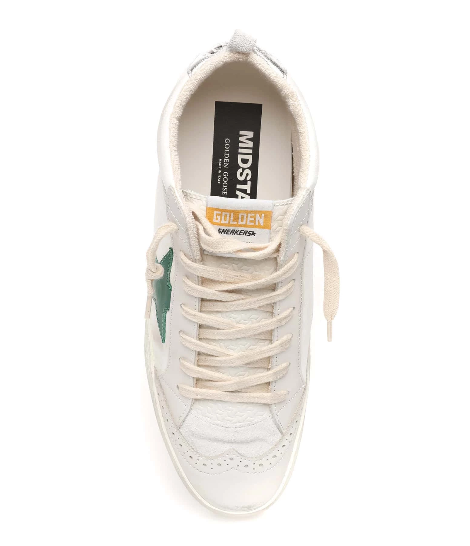 Golden Goose Baskets Homme Mid Star Cuir Crème Vert Argenté 4 Golden Goose Baskets Homme Mid Star Cuir Crème Vert Argenté – Image 2