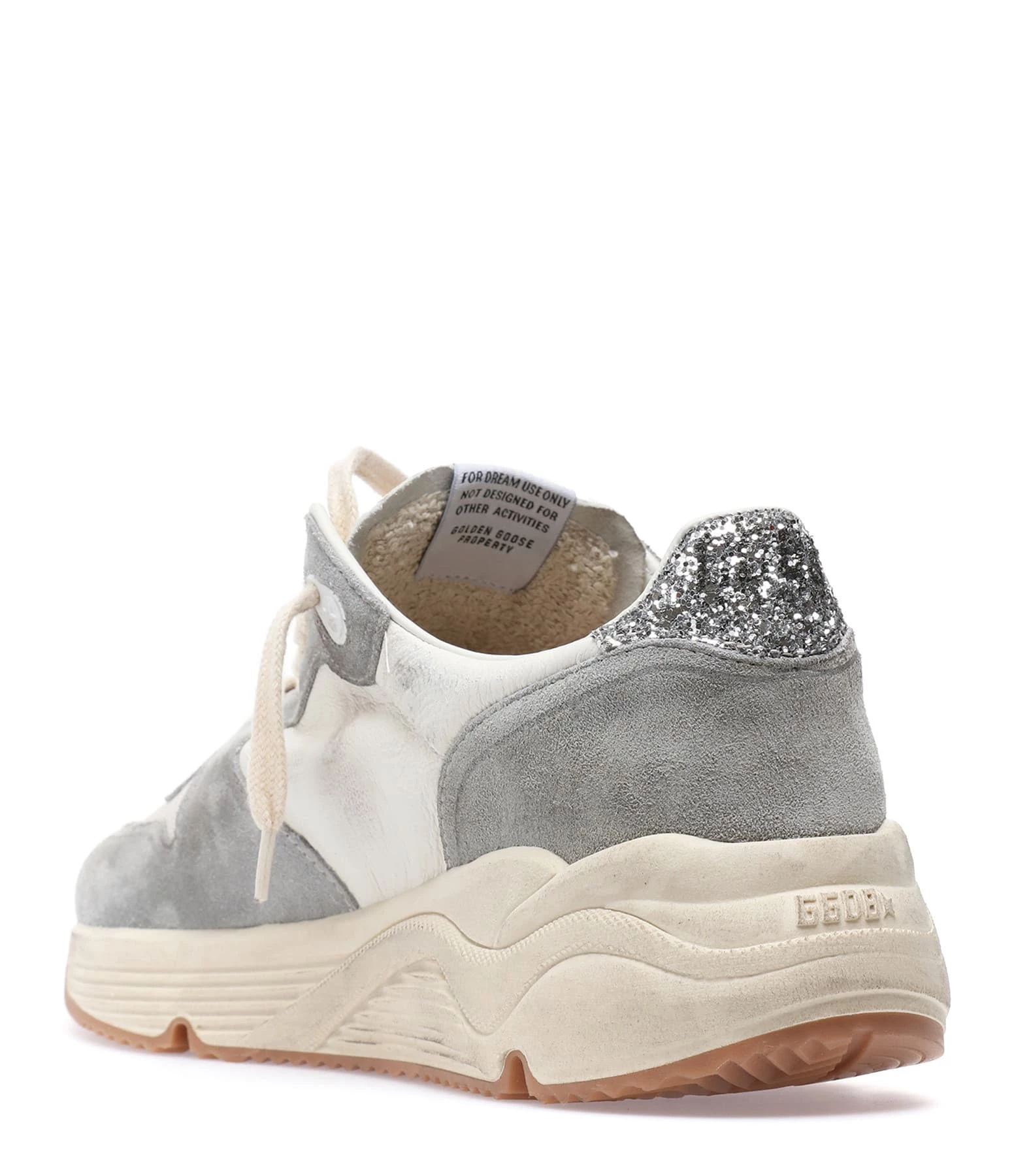 Golden Goose Baskets Running Cuir Gris Crème Argenté 5 Golden Goose Baskets Running Cuir Gris Crème Argenté – Image 3