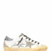 Golden Goose Baskets Superstar Cuir Blanc Taupe Argenté