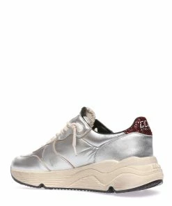 Golden Goose Baskets Running Cuir Argenté Bordeaux -Golden Goose-boutique golde49326 pck20230126 3