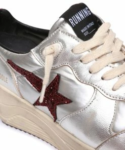 Golden Goose Baskets Running Cuir Argenté Bordeaux -Golden Goose-boutique golde49326 pck20230126 4