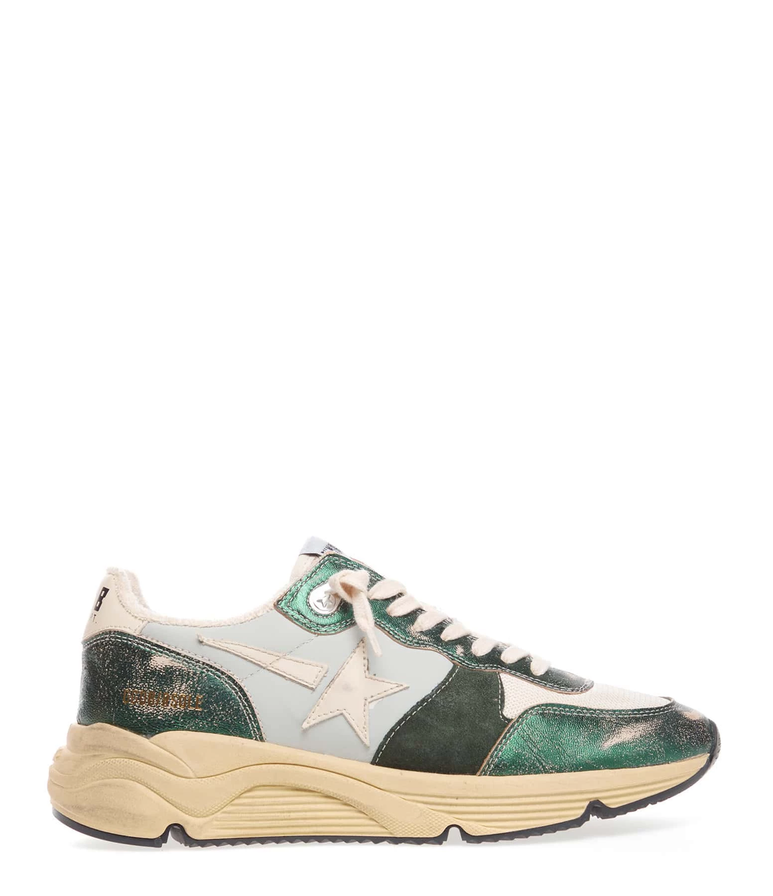 Golden Goose Baskets Running Cuir Vert Crème Ivoire 3 Golden Goose Baskets Running Cuir Vert Crème Ivoire