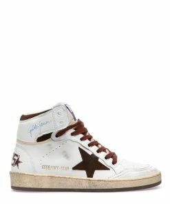 Golden Goose Baskets Sky Star Cuir Blanc Chocolat Beige
