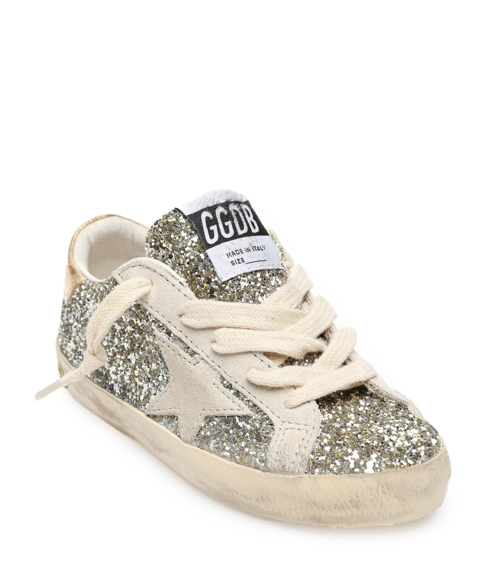Golden Goose Baskets Enfant Superstar Glitter Argenté Ivoire 5 Golden Goose Baskets Enfant Superstar Glitter Argenté Ivoire – Image 3