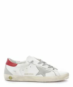 Golden Goose Baskets Enfant Superstar Cuir Blanc Gris Rouge