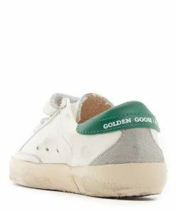 Golden Goose Baskets Enfant Old School Cuir Blanc Argenté Vert -Golden Goose-boutique golde49377 pck20221115 3