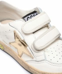 Golden Goose Baskets Enfant Ball Star Cuir Blanc Doré -Golden Goose-boutique golde49380 pck20230203 4