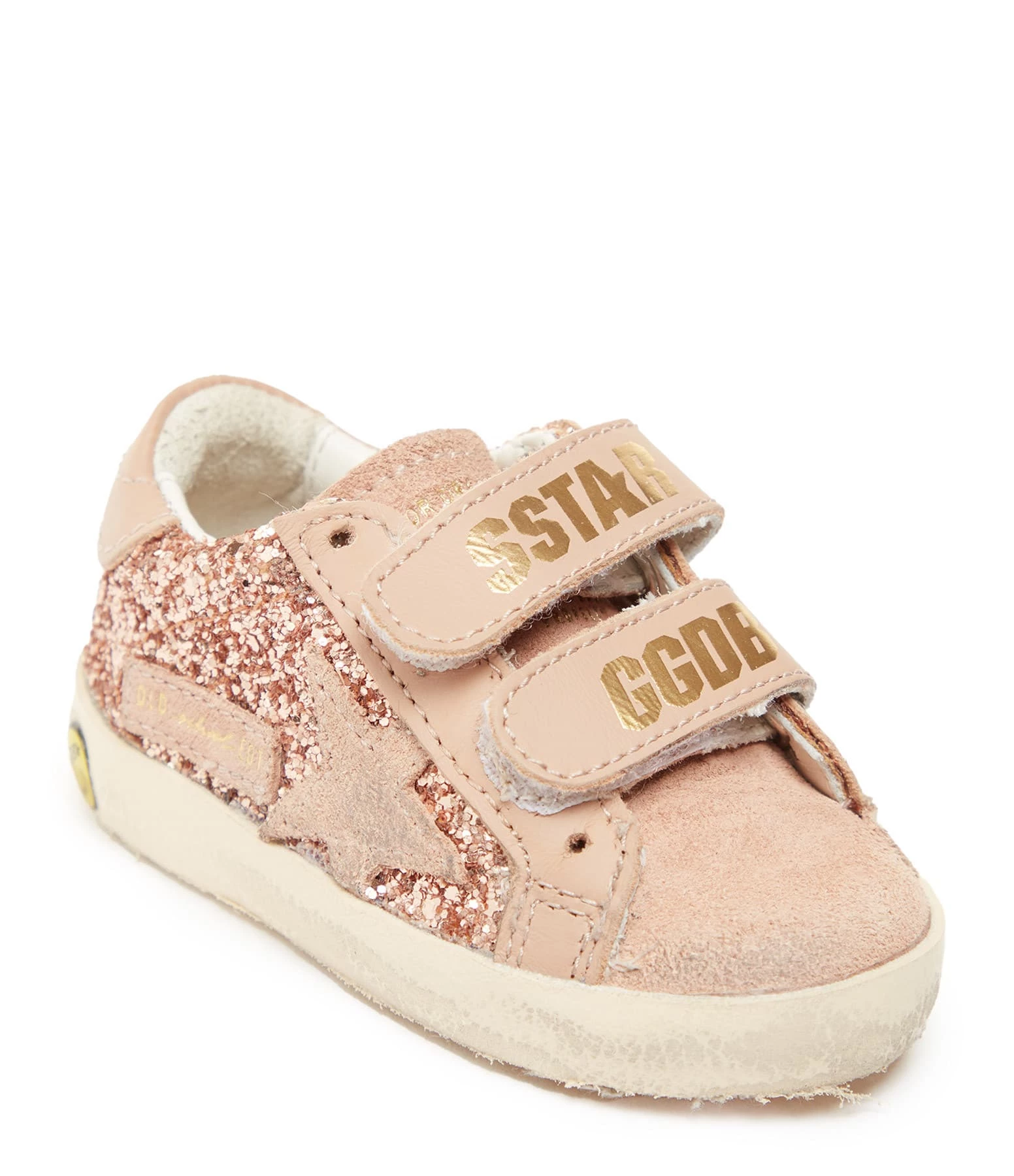 Golden Goose Baskets Bébé Old School Cuir Glitter Pêche Beige 6 Golden Goose Baskets Bébé Old School Cuir Glitter Pêche Beige – Image 4
