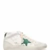 Golden Goose Baskets Homme Mid Star Cuir Crème Vert Argenté -Golden Goose-boutique gwf00122f00413315426 1