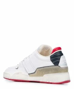 Isabel Marant Baskets Emree Cuir Blanc Bleu -Golden Goose-boutique imar bk026722p053s30bu 3