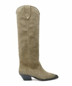 Isabel Marant Bottes Denvee Cuir Suédé Taupe