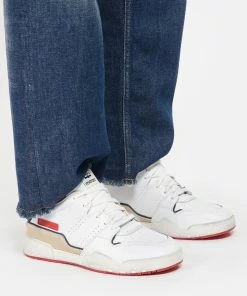 Isabel Marant Baskets Emree Cuir Blanc Bleu -Golden Goose-boutique imarb look20210621 361 1