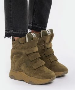 Isabel Marant Baskets Balskee Cuir Kaki -Golden Goose-boutique imarb look20220624 264