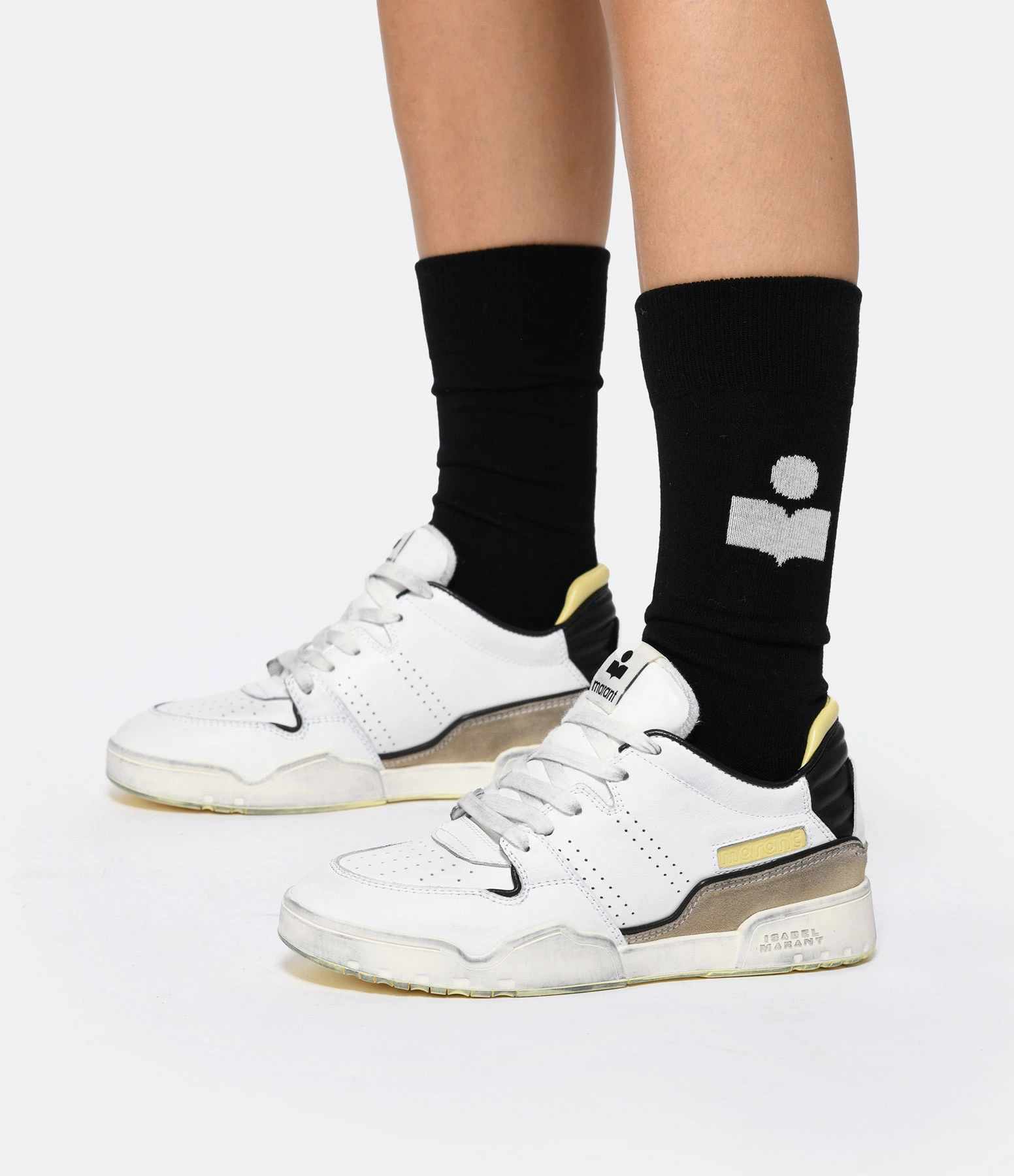 Isabel Marant Baskets Emree Cuir Noir Jaune 8 Isabel Marant Baskets Emree Cuir Noir Jaune – Image 6