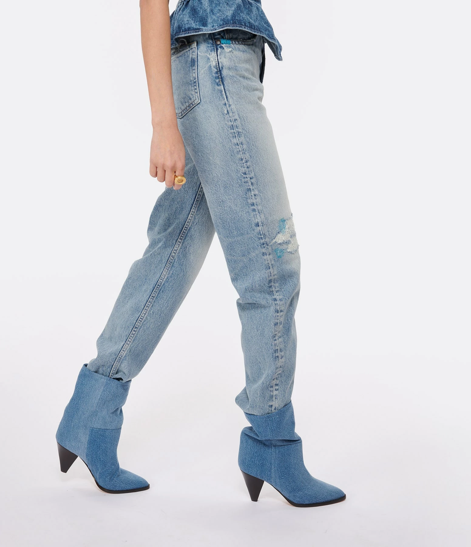 Isabel Marant Bottines Rouxa Coton Bleu Clair 7 Isabel Marant Bottines Rouxa Coton Bleu Clair – Image 5