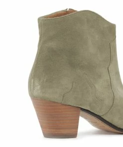 Isabel Marant Bottines Dicker Veau Velours Taupe -Golden Goose-boutique imarb26400 pck20200821 4 1