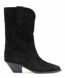 Isabel Marant Bottines Dahope Veau Velours Noir Délavé