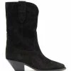 Isabel Marant Bottines Dahope Veau Velours Noir Délavé -Golden Goose-boutique imarb36843 pck20210819 1 1
