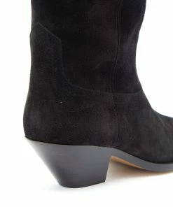 Isabel Marant Bottines Dahope Veau Velours Noir Délavé -Golden Goose-boutique imarb36843 pck20210819 4 1 1