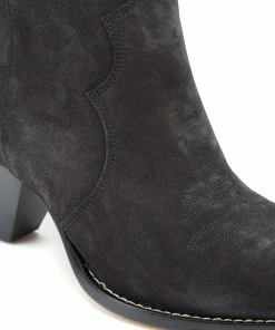 Isabel Marant Bottines Darizo Veau Velours Noir Délavé -Golden Goose-boutique imarb44996 pck20220527 4 scaled