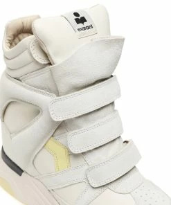 Isabel Marant Baskets Balskee Cuir Blanc Jaune Clair -Golden Goose-boutique imarb49862 pck20230110 4
