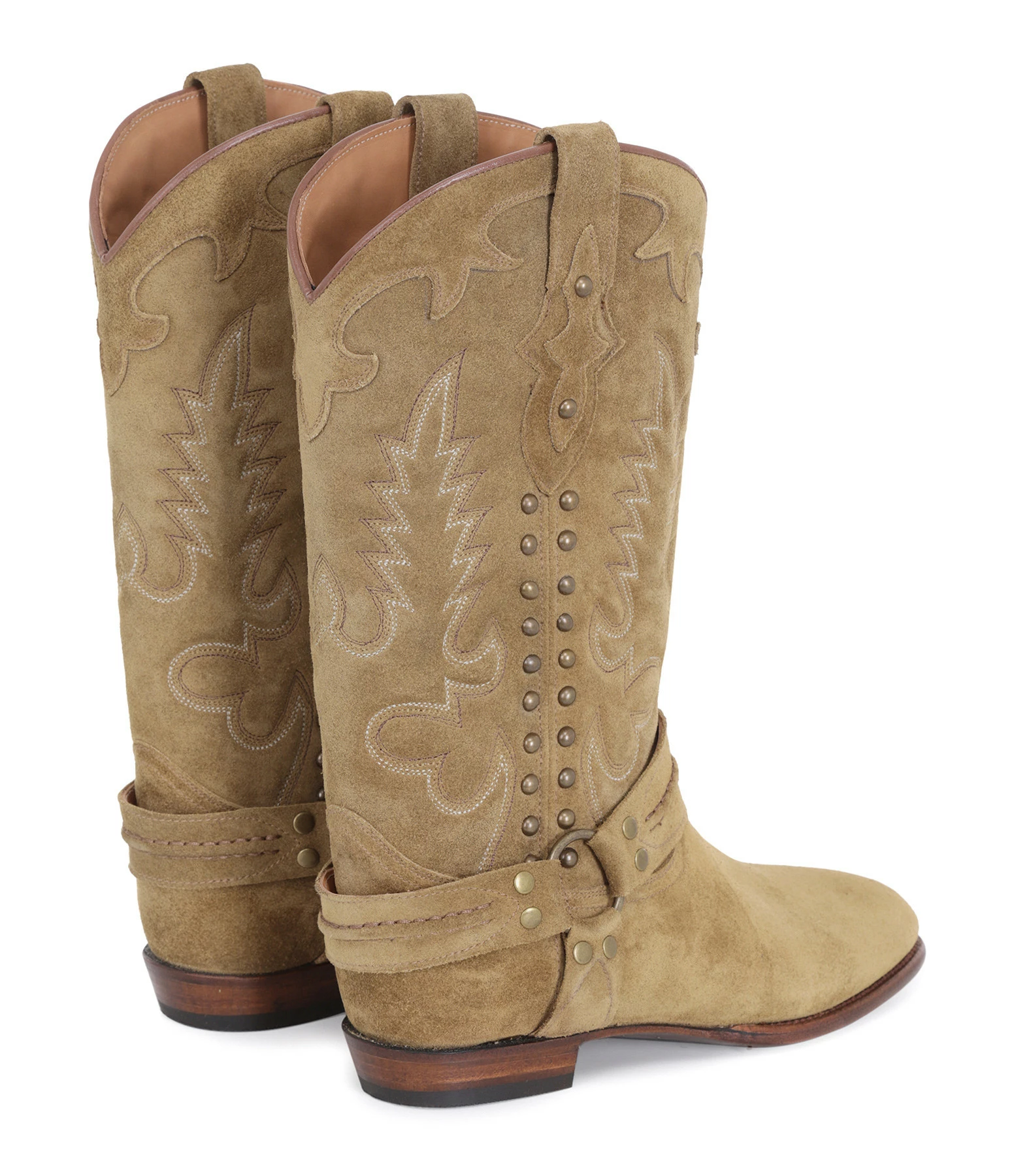 SHILOH HERITAGE Bottes Midnight Cuir Suédé Clous Camel 7 SHILOH HERITAGE Bottes Midnight Cuir Suédé Clous Camel – Image 5