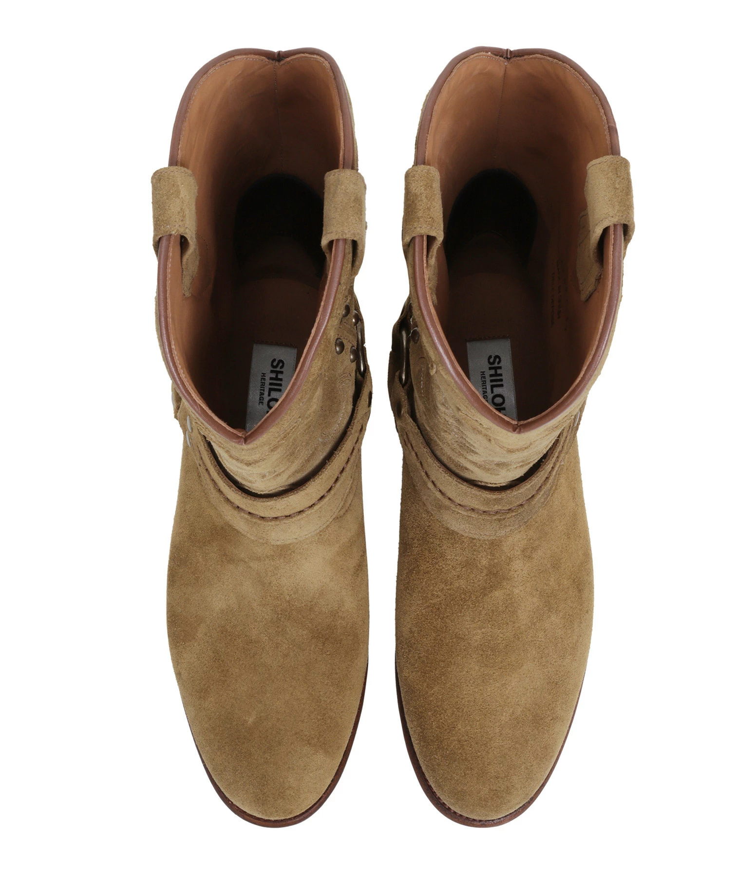 SHILOH HERITAGE Bottes Midnight Cuir Suédé Clous Camel 8 SHILOH HERITAGE Bottes Midnight Cuir Suédé Clous Camel – Image 6