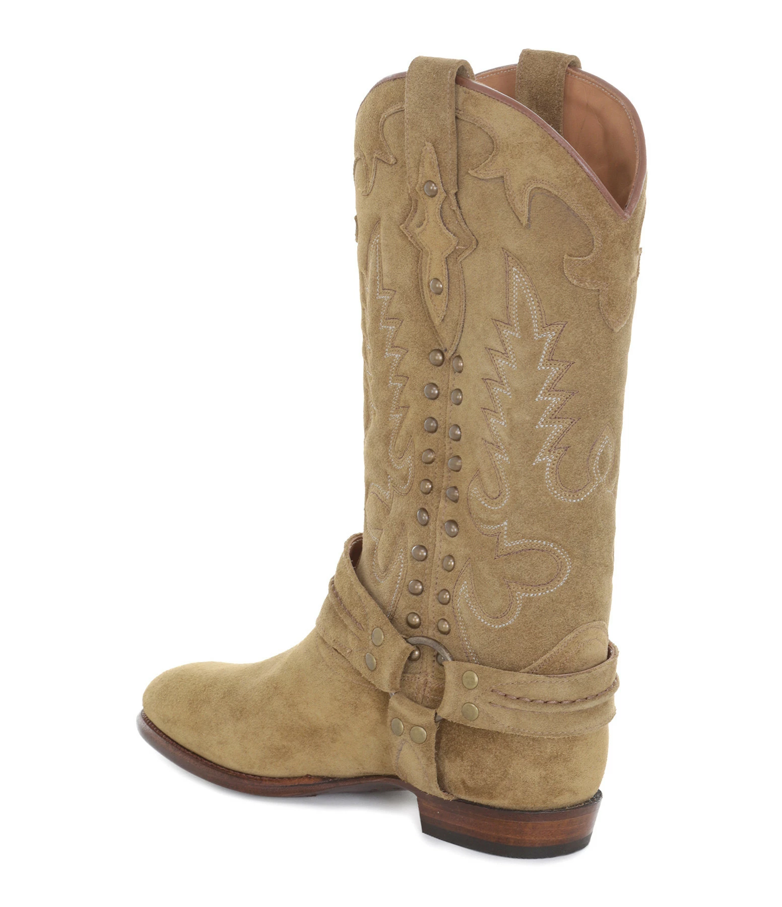 SHILOH HERITAGE Bottes Midnight Cuir Suédé Clous Camel 4 SHILOH HERITAGE Bottes Midnight Cuir Suédé Clous Camel – Image 2