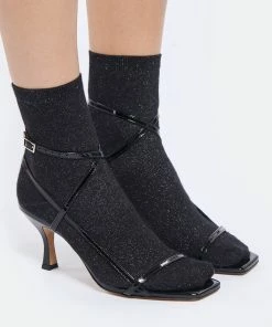 JEANNE VOULAND Sandales Sublim Double Cuir Verni Noir -Golden Goose-boutique jvoul look20211116 133