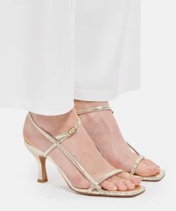 JEANNE VOULAND Sandales Sublim Cuir Texturé Doré -Golden Goose-boutique jvoul look20220307 313