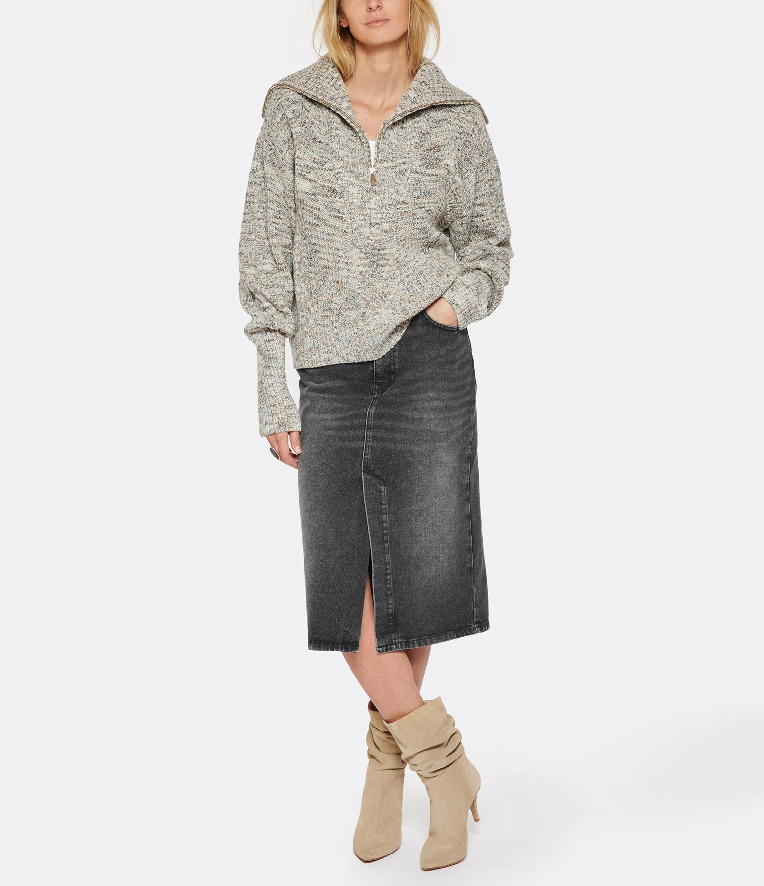 JEANNE VOULAND Bottines Badi 70 Cuir Suédé Beige 8 JEANNE VOULAND Bottines Badi 70 Cuir Suédé Beige – Image 6