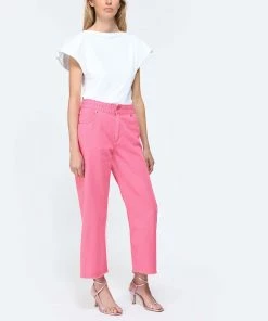 JEANNE VOULAND Sandales Sublim Double Cuir Lisse Rose -Golden Goose-boutique jvoul look20230214 128 2