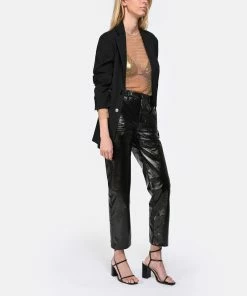 JEANNE VOULAND Sandales Saul Bloc Cuir Mat Noir -Golden Goose-boutique jvoul look20230214 399