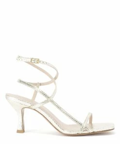 JEANNE VOULAND Sandales Sublim Double Cuir Texturé Doré